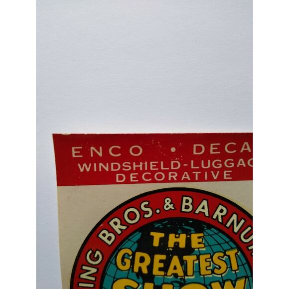 Ringling Bros Barnum Bailey Decal Windshield Luggage Original 1950's NOS Circus - Picture 5 of 7